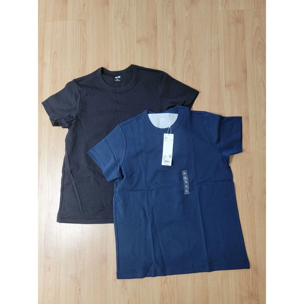nwt Uniqlo U 2-Pack 100% Cotton Crew Neck T-Shirts Navy Black Extra Large XL